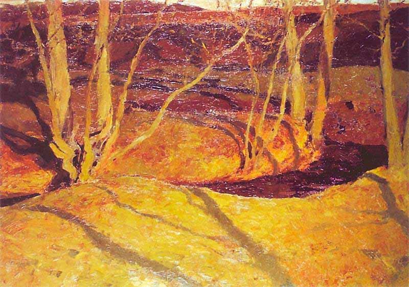 Ferdynand Ruszczyc Pejzaz jesienny o zachodzie slonca oil painting image